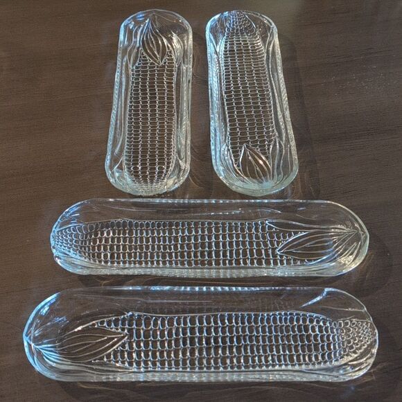 Vintage Pressed Glass Corn on the Cob Dish, Set of 4 - Picture 8 of 8